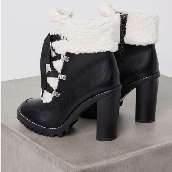 PALLI FAUX SHEARLING LACE-UP BOOTIE BCBGeneration - Picture 2 of 14